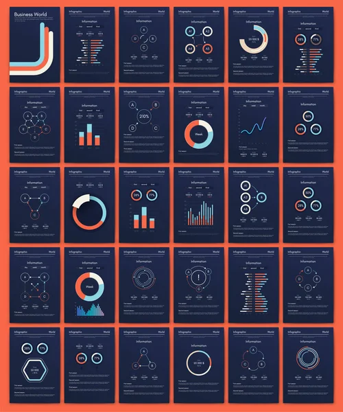 Elementos Vectoriales Infografía Moderna Para Folletos Negocios Uso Sitio Web — Vector de stock