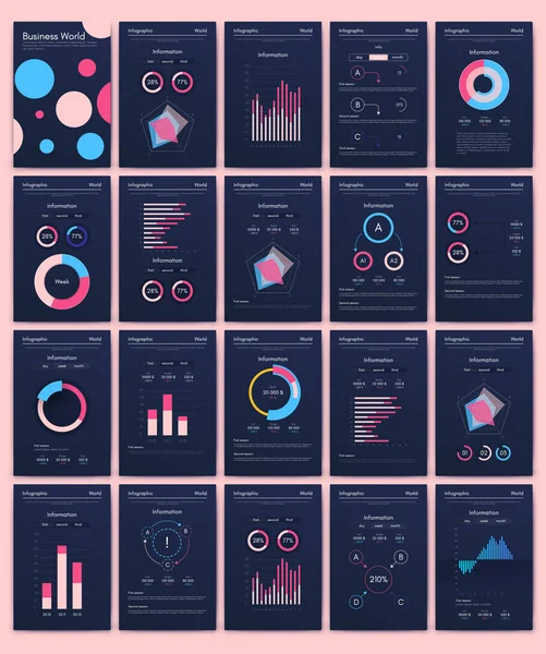 Moderní infografické vektorové prvky pro obchodní brožury. Použití na webových stránkách, firemní brožuře, reklamě a marketingu.. — Stockový vektor