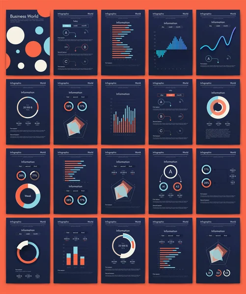 Eléments vectoriels infographiques modernes pour brochures professionnelles. Utilisation dans le site Web, brochure d'entreprise, publicité et marketing.. — Image vectorielle