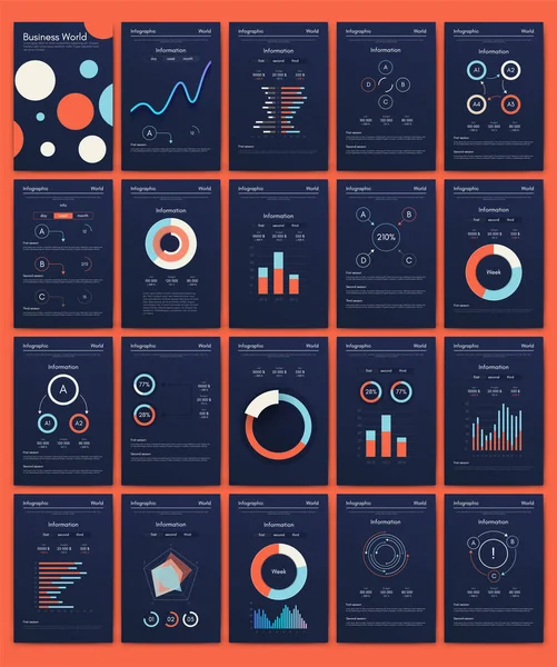 Moderne Infografik-Vektorelemente für Business-Broschüren. Einsatz in Website, Imagebroschüre, Werbung und Marketing.. — Stockvektor