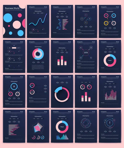 Eléments vectoriels infographiques modernes pour brochures professionnelles. Utilisation dans le site Web, brochure d'entreprise, publicité et marketing.. — Image vectorielle