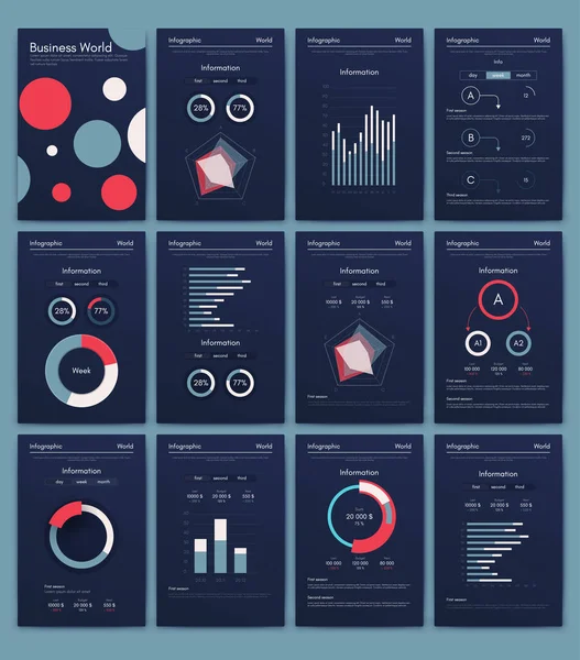 Elementi Vettoriali Infografici Moderni Brochure Aziendali Utilizzo Sito Web Brochure — Vettoriale Stock