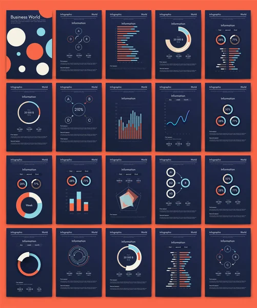 Elementos vectoriales de infografía moderna para folletos de negocios. Uso en sitio web, folleto corporativo, publicidad y marketing.. — Vector de stock