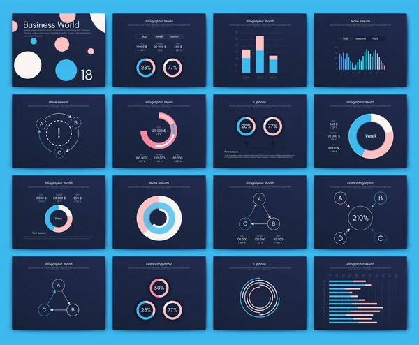 Moderní infografické vektorové prvky pro obchodní brožury. Použití na webových stránkách, firemní brožuře, reklamě a marketingu.. — Stockový vektor