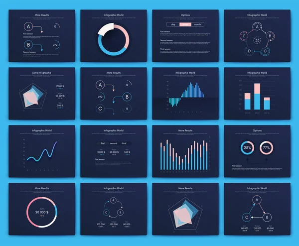 Moderní infografické vektorové prvky pro obchodní brožury. Použití na webových stránkách, firemní brožuře, reklamě a marketingu.. — Stockový vektor