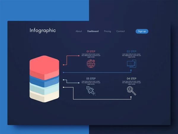 Elementi Vettoriali Infografici Moderni Brochure Aziendali Utilizzo Sito Web Brochure — Vettoriale Stock