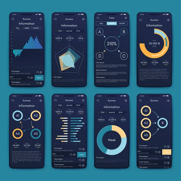 Elementi Vettoriali Infografici Moderni Brochure Aziendali Utilizzo Sito Web Brochure — Vettoriale Stock