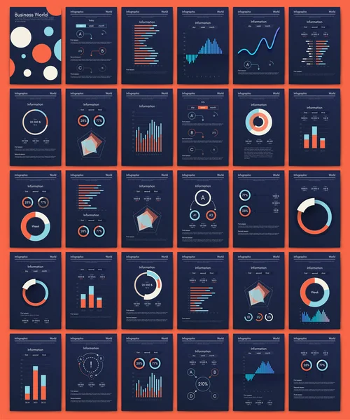 Moderní Infografické Vektorové Prvky Pro Obchodní Brožury Použití Webových Stránkách — Stockový vektor