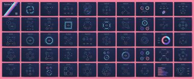 İş broşürleri için modern bilgi vektör unsurları. Web sitesinde, şirket broşürlerinde, reklamlarda ve pazarlamada kullan..