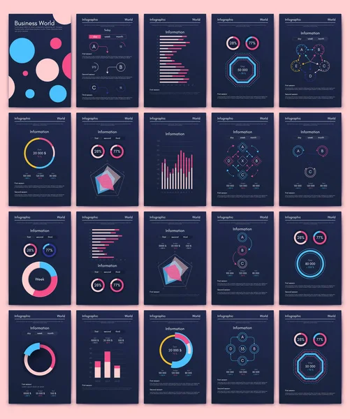 Elementos vetoriais infográficos modernos para brochuras de negócios. Uso no site, brochura corporativa, publicidade e marketing .. — Vetor de Stock