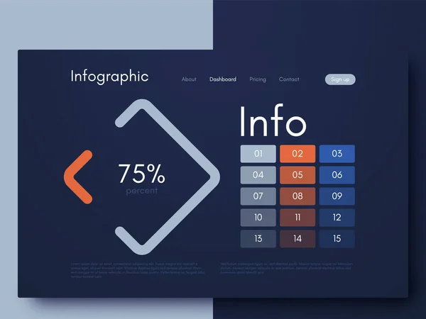 Moderne Infografik-Vektorelemente für Business-Broschüren. Verwendung in Website, Imagebroschüre, Werbung und Marketing. Tortendiagramme, Liniendiagramme — Stockvektor