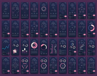 Cep telefonlu vektör grafikleri. Mobil uygulamalar, iş akışı düzeni, diyagram, pankart, web tasarımı, iş raporları oluşturma şablonu