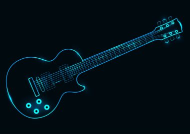 Neon gitar vektör çizim