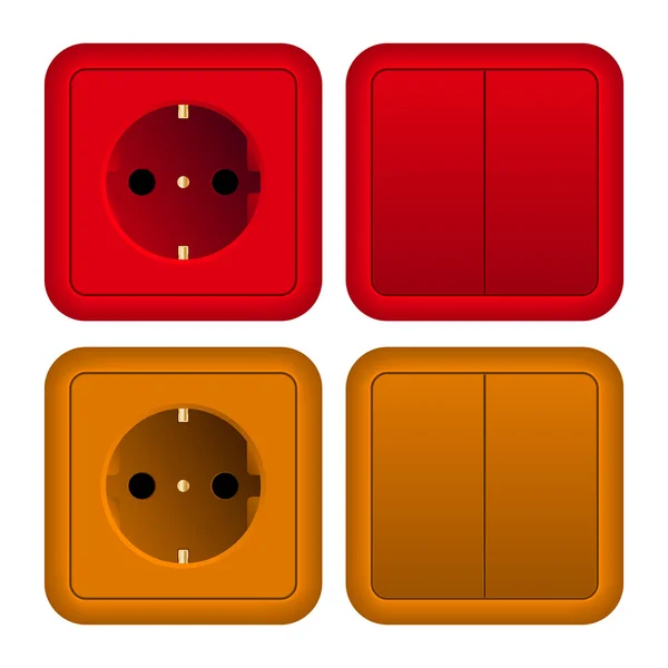 Illustration of socket and switch — Stock Vector