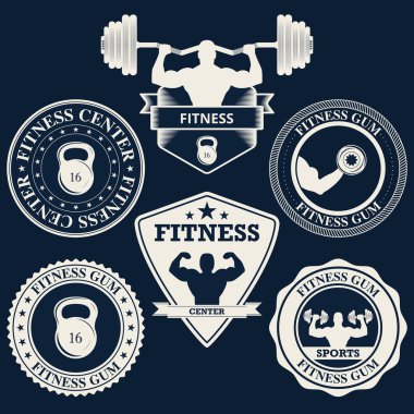 Vektör çizim logolar fitness merkezi