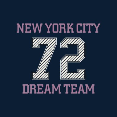 New york city typography, t-shirt graphics, dream team. Vector i clipart