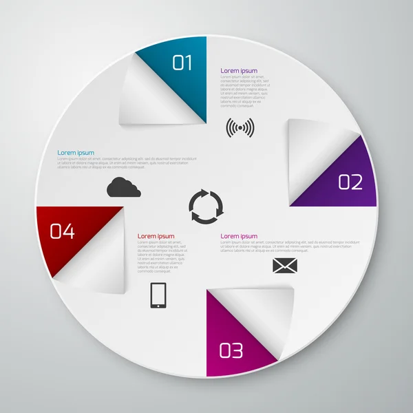 Vector illustration infographics circle with sectors — Stock Vector