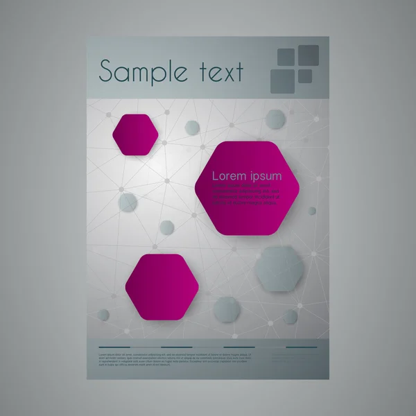 Ilustración vectorial de un folleto de negocios con hexágonos — Vector de stock