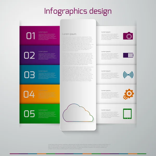 Vector ilustración infografías tiras de papel — Vector de stock