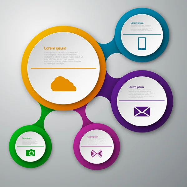 Vector illustration infographics paper circles — Stock Vector