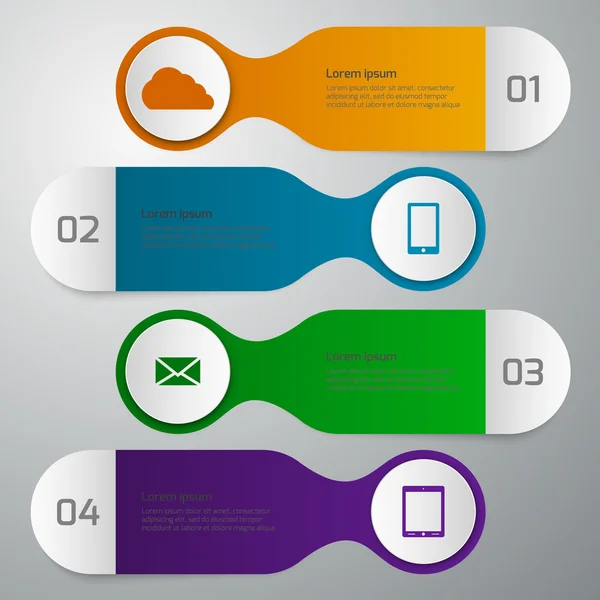 Illustrazione vettoriale infografica 4 opzioni — Vettoriale Stock