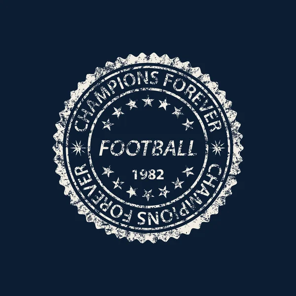 Bir futbol logo vektör Illustration. Tipografi, t-shirt gra