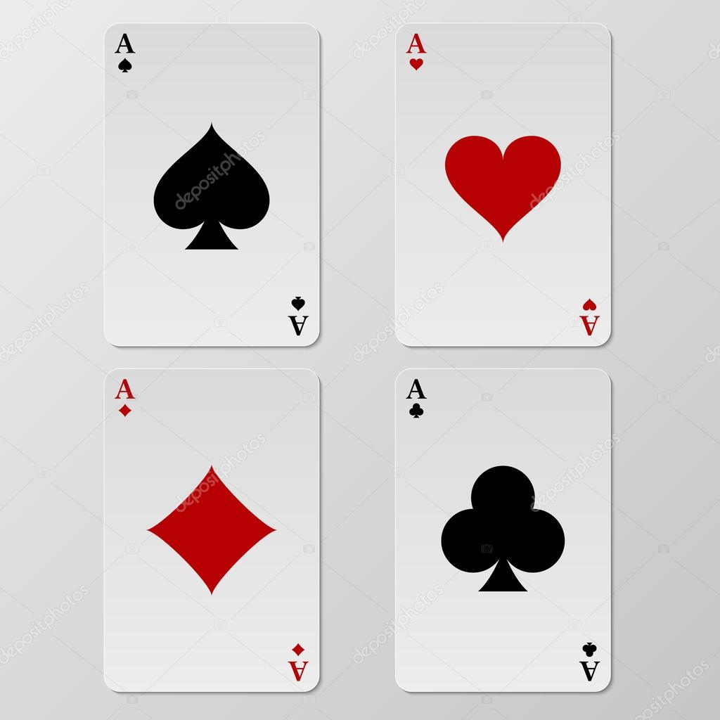 Vector illustration of playing cards aces