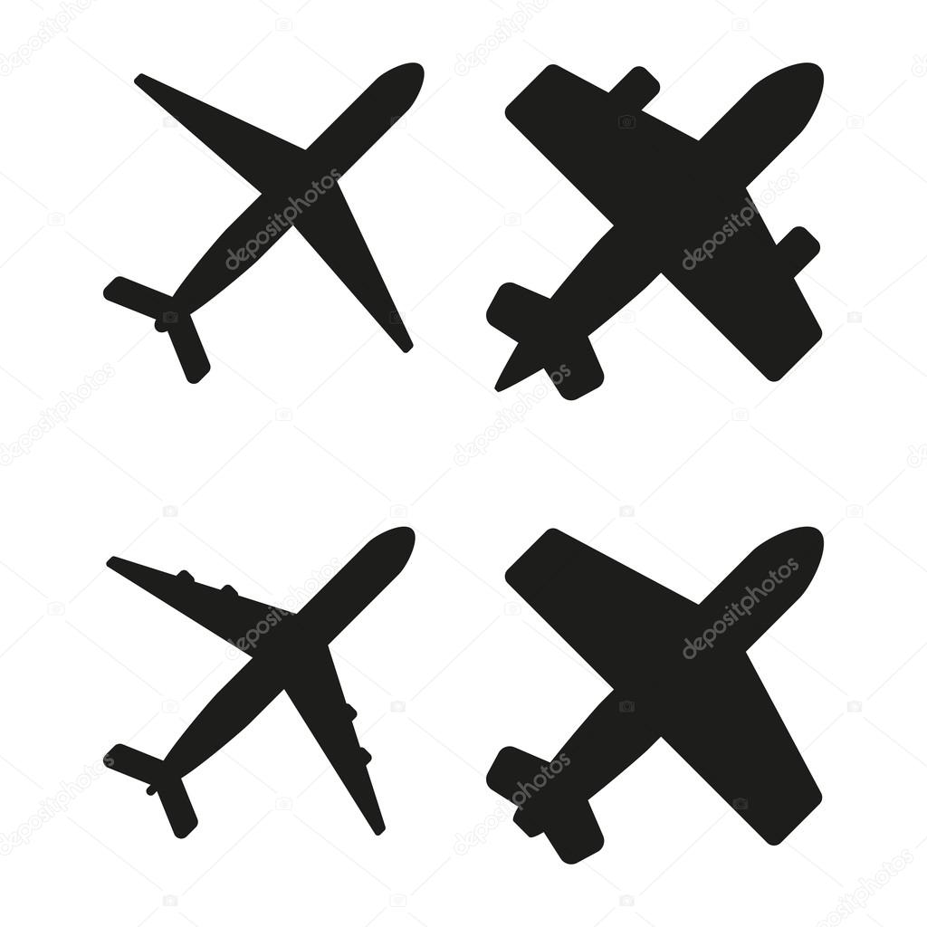 Vector illustration of black planes