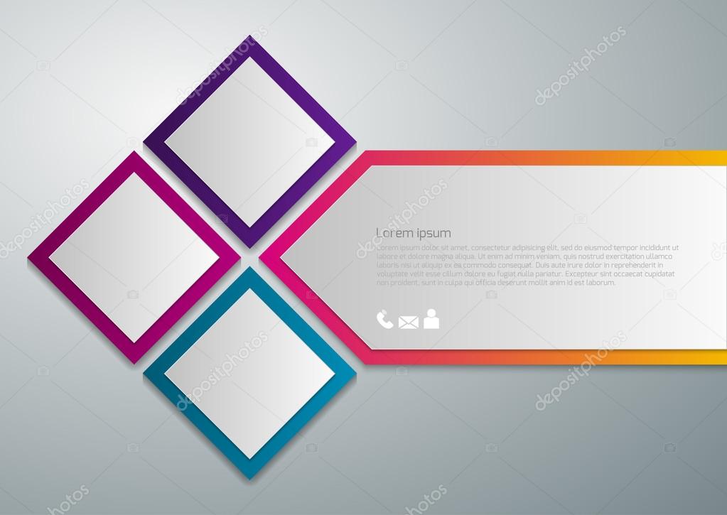 Vector illustration infographics paper squares