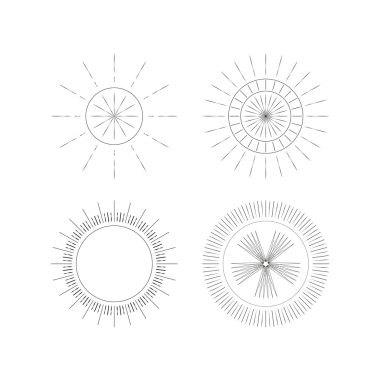 Bir küme Ray Monogram vektör çizim
