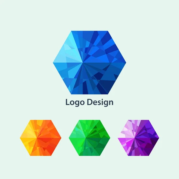 Illustration vectorielle d'un logo hexagonal — Image vectorielle