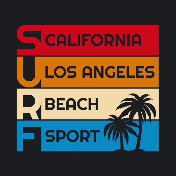 Tipografía de surf, ilustración de grafics.vector camiseta — Archivo Imágenes Vectoriales