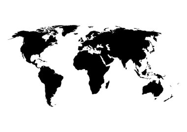Bir dünya haritasının vektör illüstrasyonu