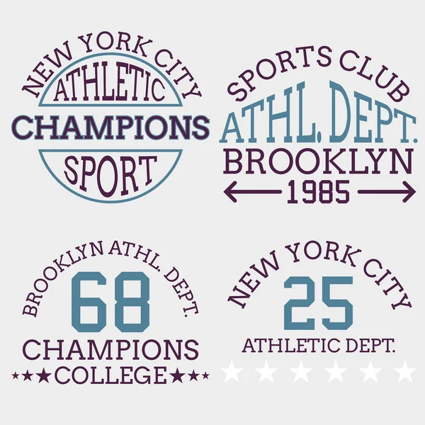 Атлетическая печать логотипа nyc, графика футболок. Векторный иллюстрат — стоковый вектор