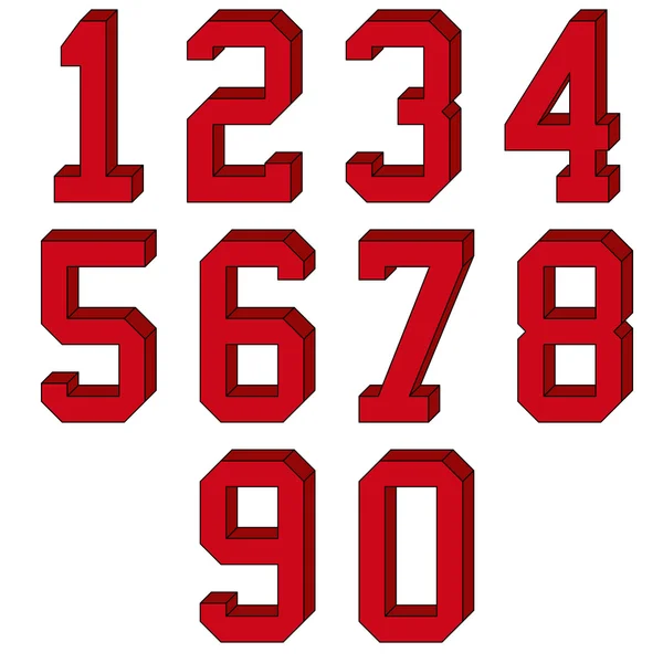 Illustration vectorielle des nombres 3d — Image vectorielle