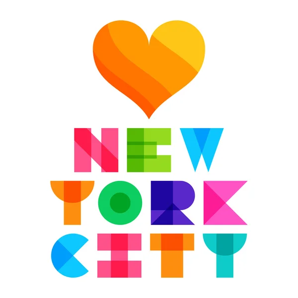 Nyc couleur texte typographie, t-shirt graphiques. Illustration vectorielle — Image vectorielle