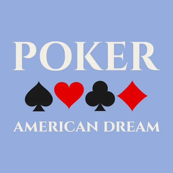 Tipografía de poker, gráficos de camisetas. Ilustración vectorial — Vector de stock