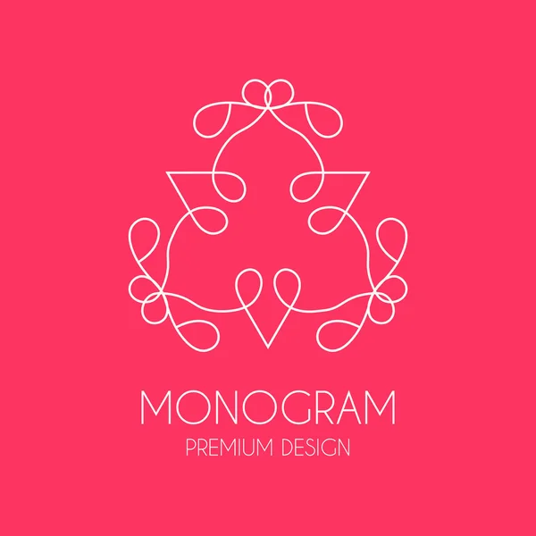 Modelo de design de monograma simples, design de logotipo de arte de linha elegante , — Vetor de Stock