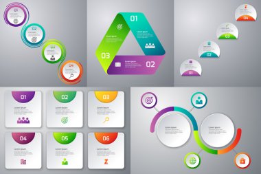 şablonları infographics bir dizi vektör çizim