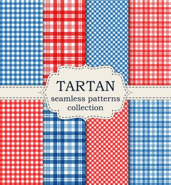 sorunsuz tartan desen vektör çizim seti