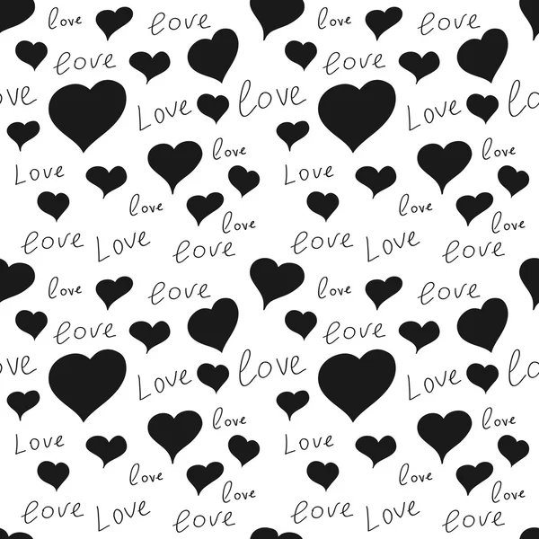 Ilustración vectorial patrón inconsútil corazón amor — Vector de stock