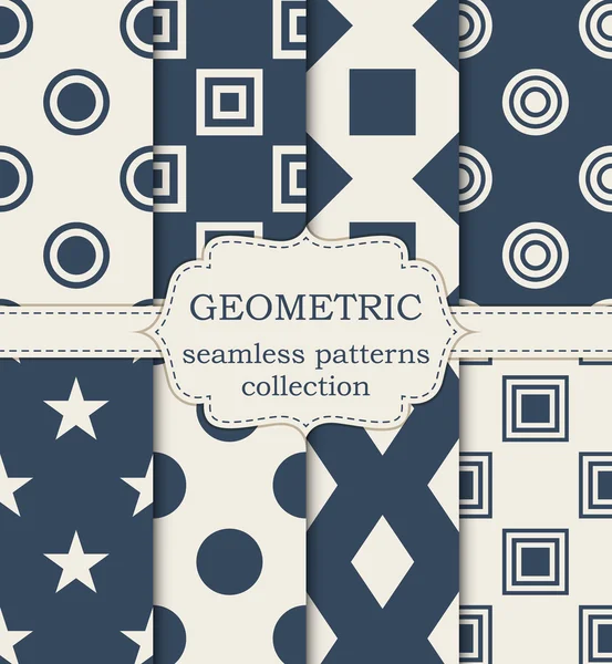 Conjunto de ilustración vectorial de patrones geométricos sin costura — Archivo Imágenes Vectoriales