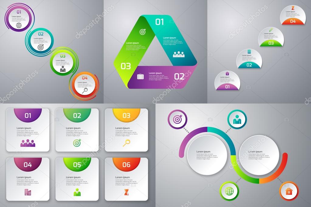 Vector illustration of a set of templates infographics