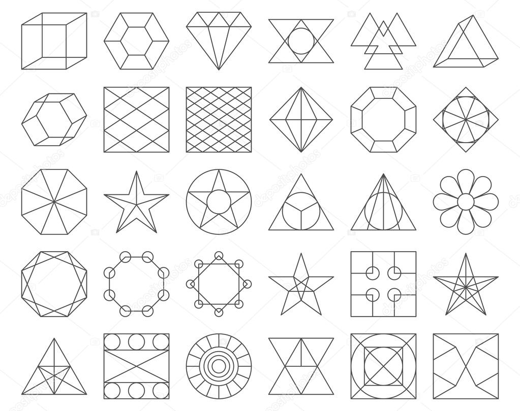 Set of vector trendy geometric icons