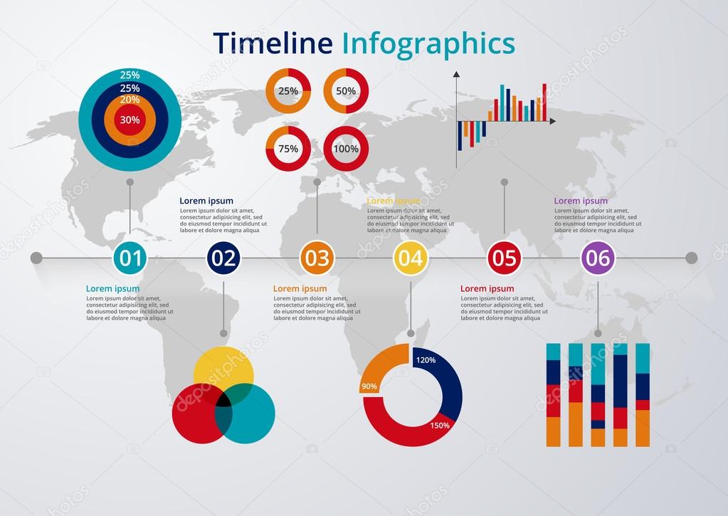 Vector illustration of a timeline infographics