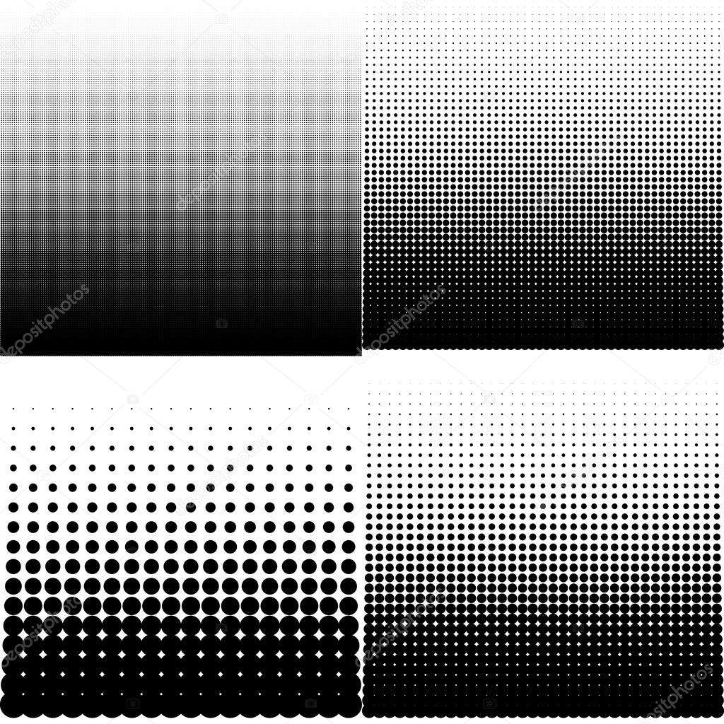 Vector illustration set of halftone