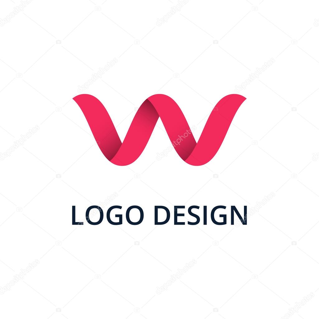 Vector illustration letter logo w.