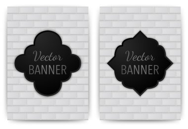 Vector illustration of a banner invitations. texture bricks
