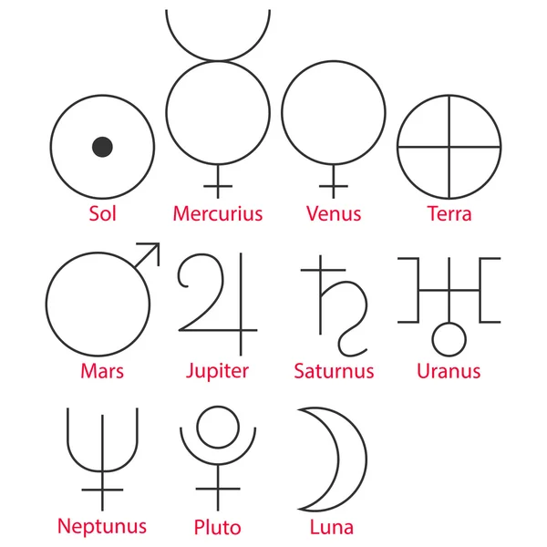 Vector illustration of astrological symbols — Wektor stockowy