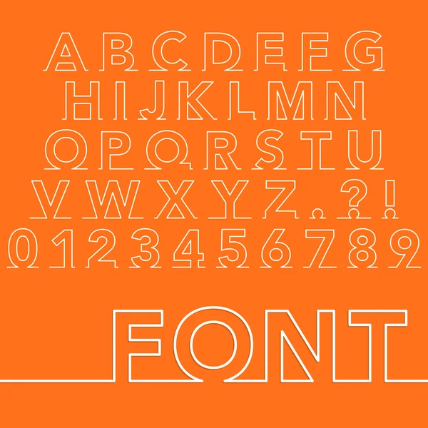 Vector illustration of a linear font